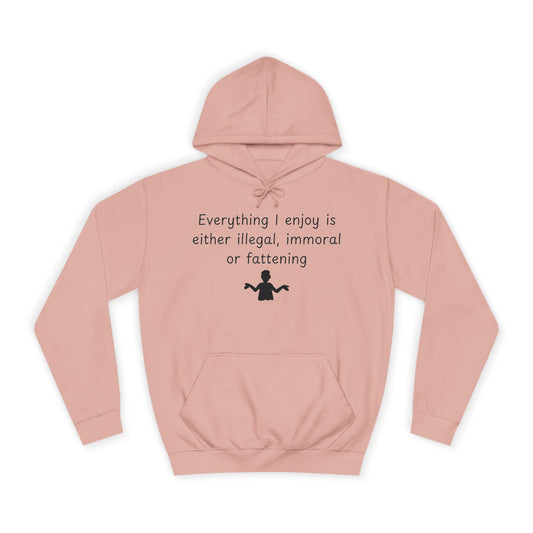 College Hoodie with Shrug Silhouette – Funny ‘I Don’t Know’ Campus Sweatshirt