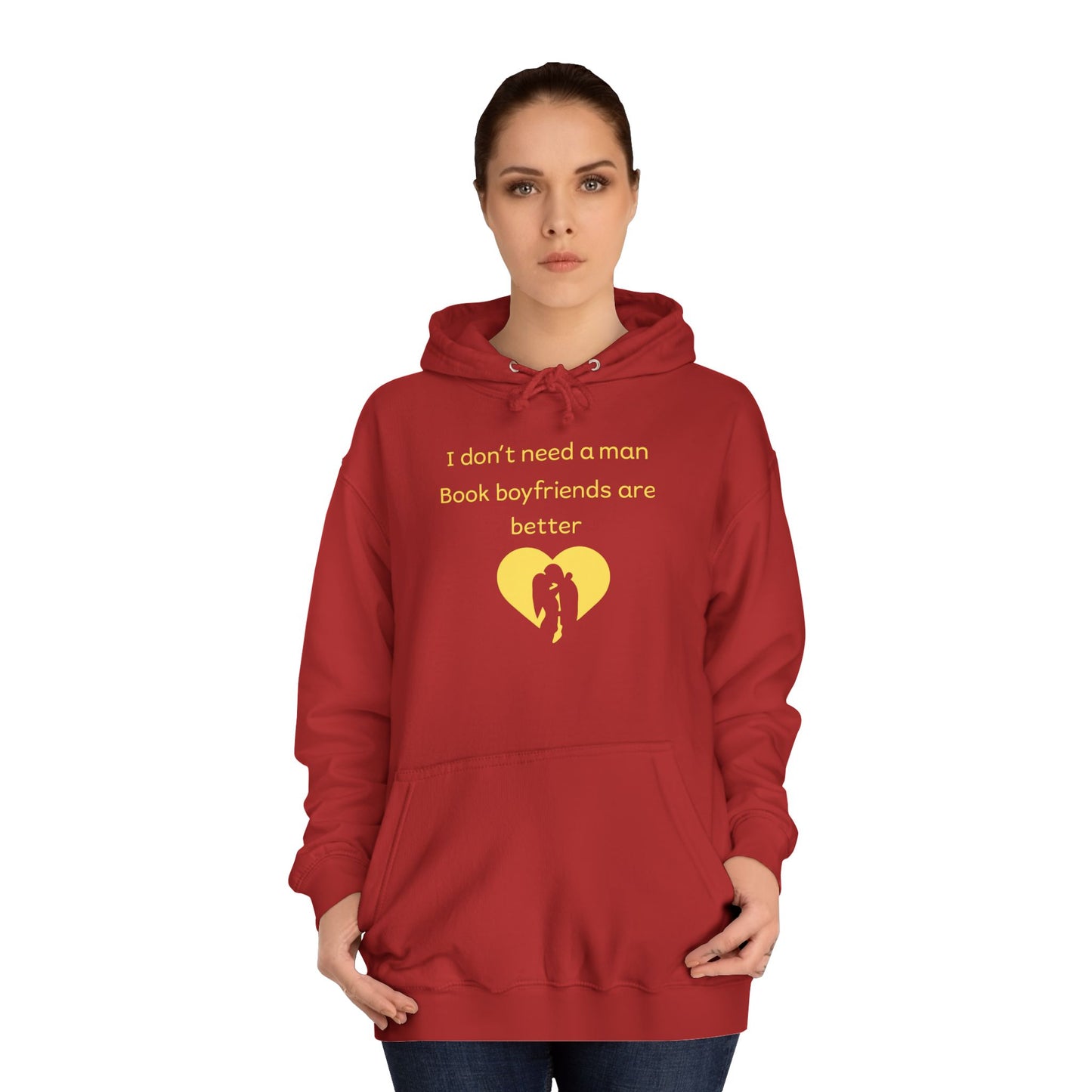 Yellow Broken Heart Hoodie — Minimal Heart Graphic Pullover