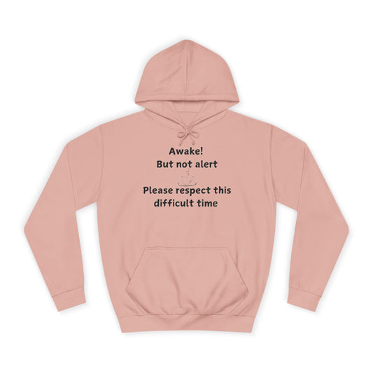 Awake! But Not Alert Hoodie — 'Please Respect This Difficult Time' Casual Pullover