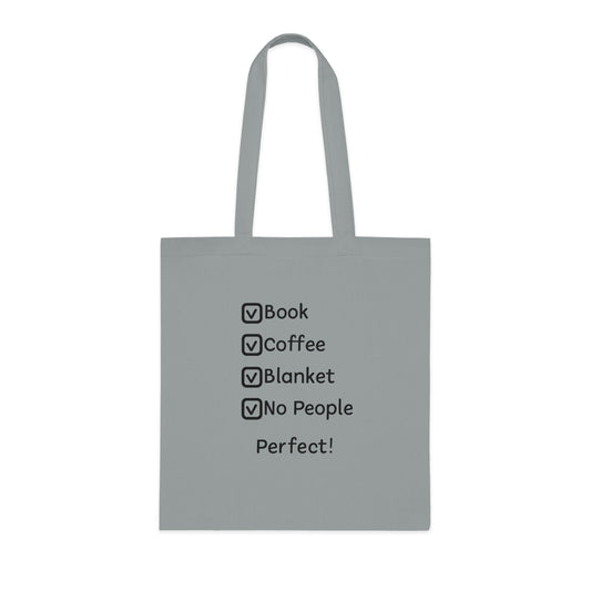 Tote Bag — Book, Coffee, Blanket, No People Checklist Tote (Perfect!)