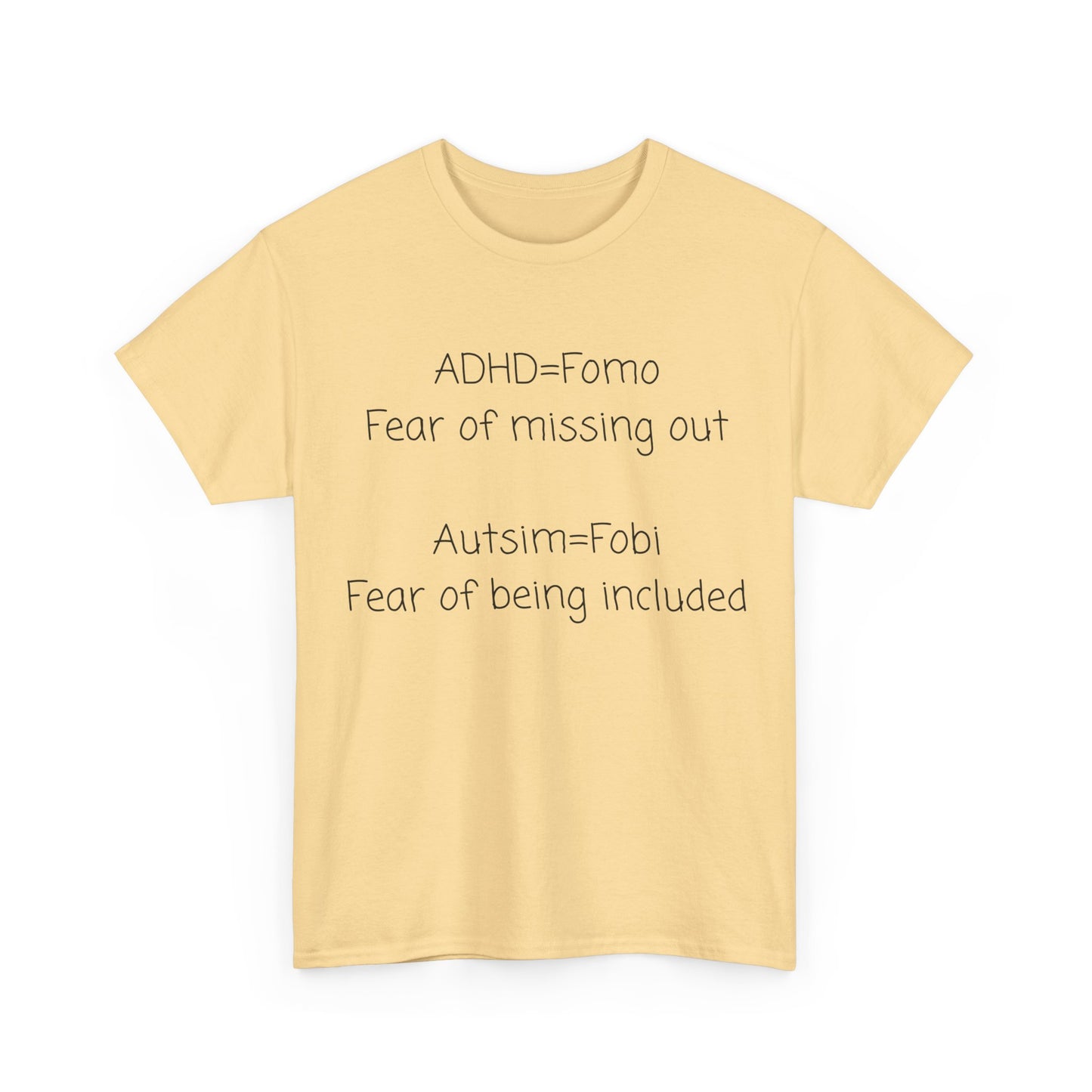 Autism & ADHD Awareness Tee — "ADHD = FOMO / Autism = Fobi" Cotton Shirt