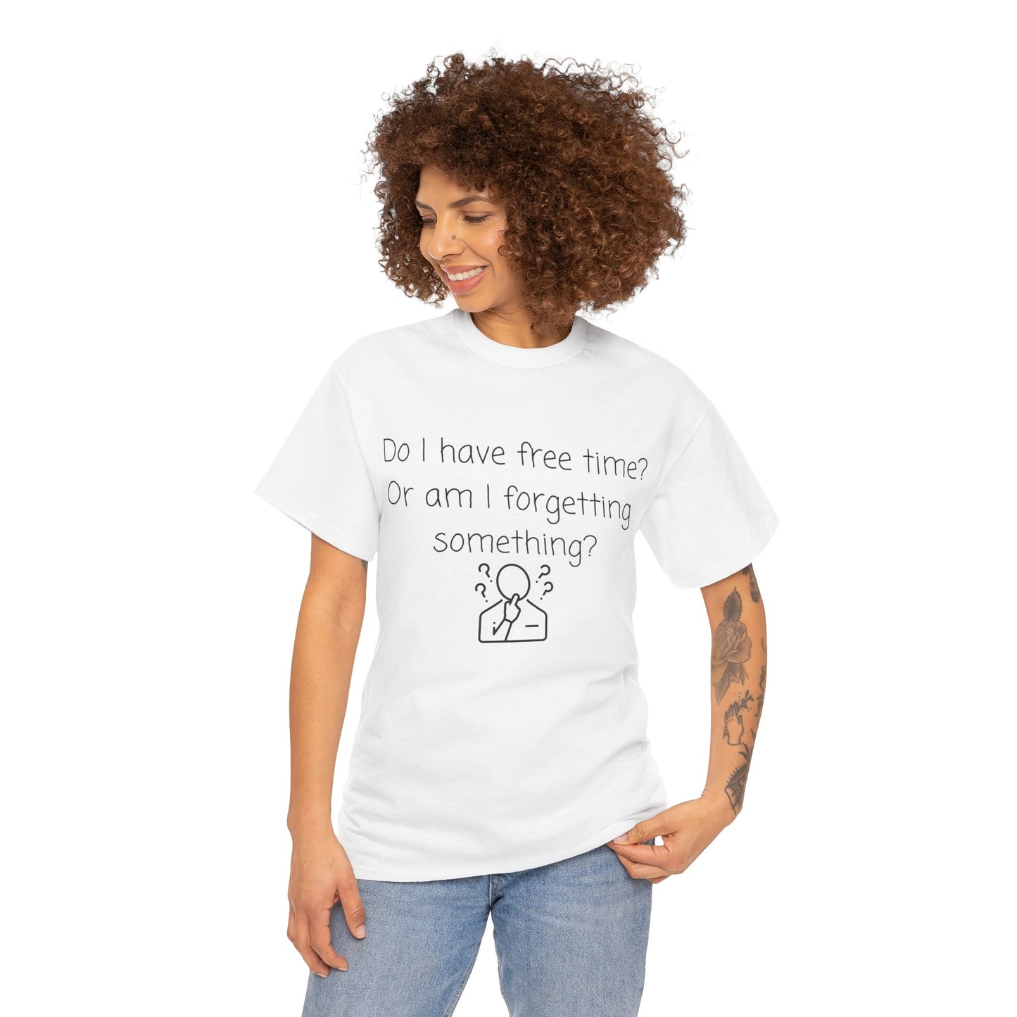 Do I Have Free Time? Funny Minimalist White T-Shirt — Relatable Introvert Tee