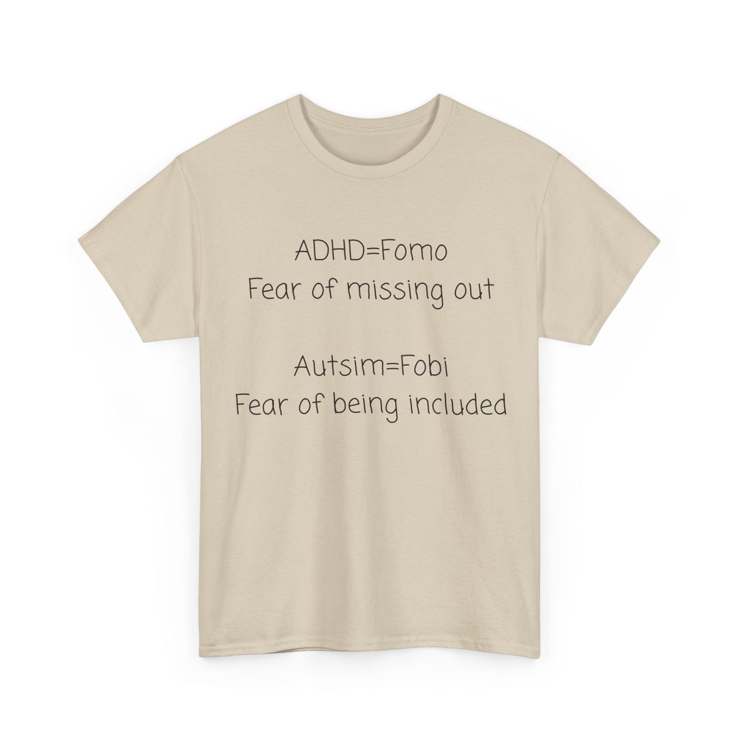 Autism & ADHD Awareness Tee — "ADHD = FOMO / Autism = Fobi" Cotton Shirt