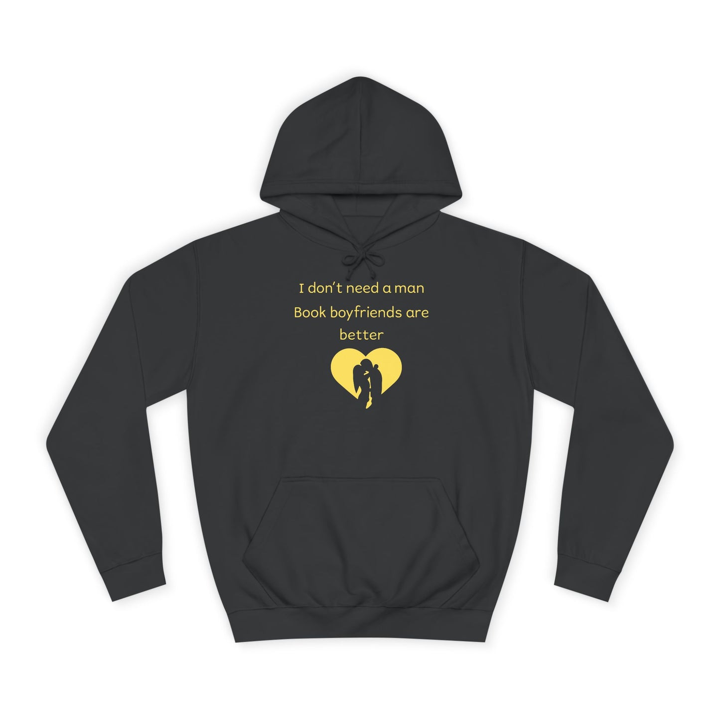 Yellow Broken Heart Hoodie — Minimal Heart Graphic Pullover
