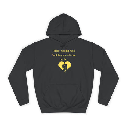 Yellow Broken Heart Hoodie — Minimal Heart Graphic Pullover