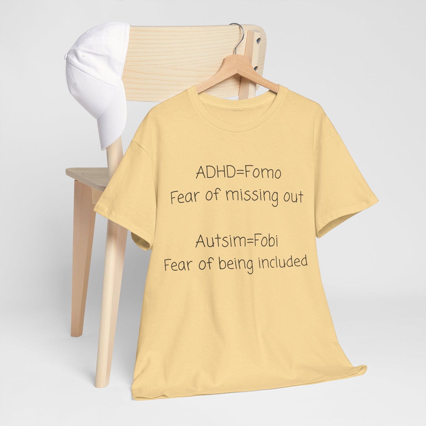 Autism & ADHD Awareness Tee — "ADHD = FOMO / Autism = Fobi" Cotton Shirt