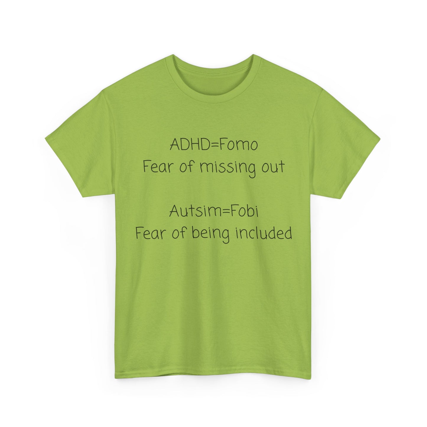Autism & ADHD Awareness Tee — "ADHD = FOMO / Autism = Fobi" Cotton Shirt