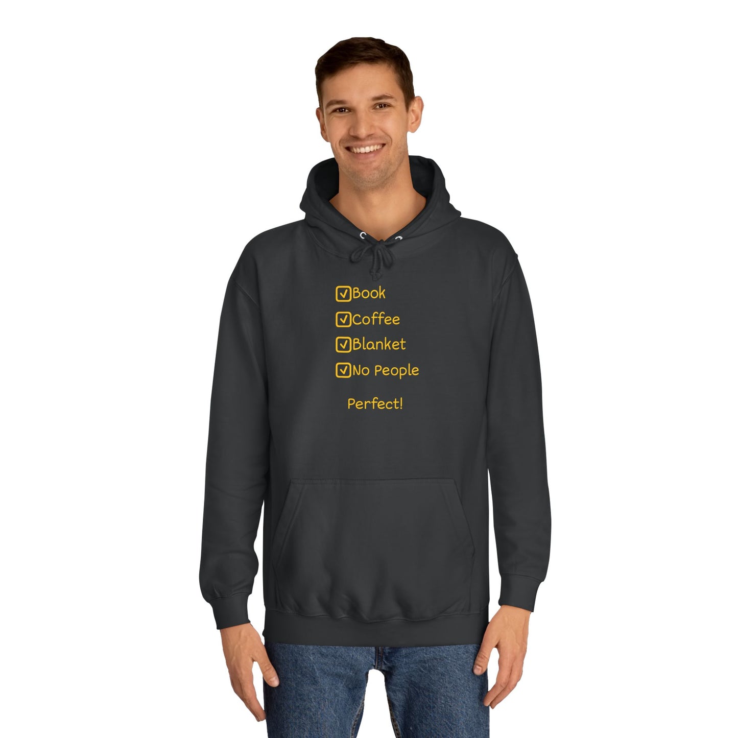 Hoodie — Minimal Heather Grey College Hoodie