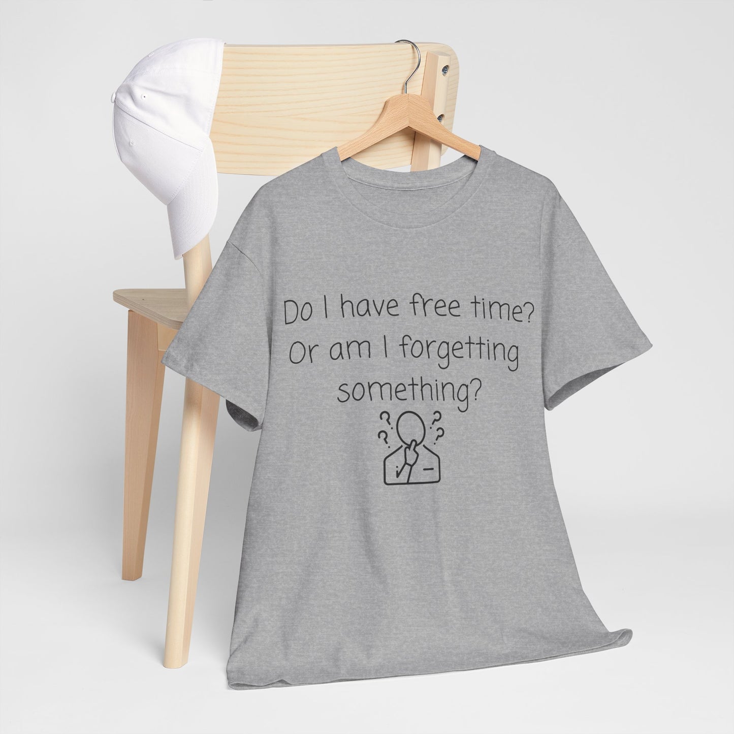 Do I Have Free Time? Funny Minimalist White T-Shirt — Relatable Introvert Tee