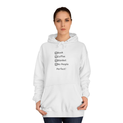 College Checklist Hoodie — "GPA, Coffee, Sleep, Repeat" Minimalist Campus Sweatshirt
