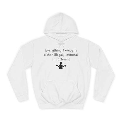College Hoodie with Shrug Silhouette – Funny ‘I Don’t Know’ Campus Sweatshirt