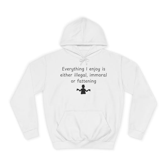 College Hoodie with Shrug Silhouette – Funny ‘I Don’t Know’ Campus Sweatshirt