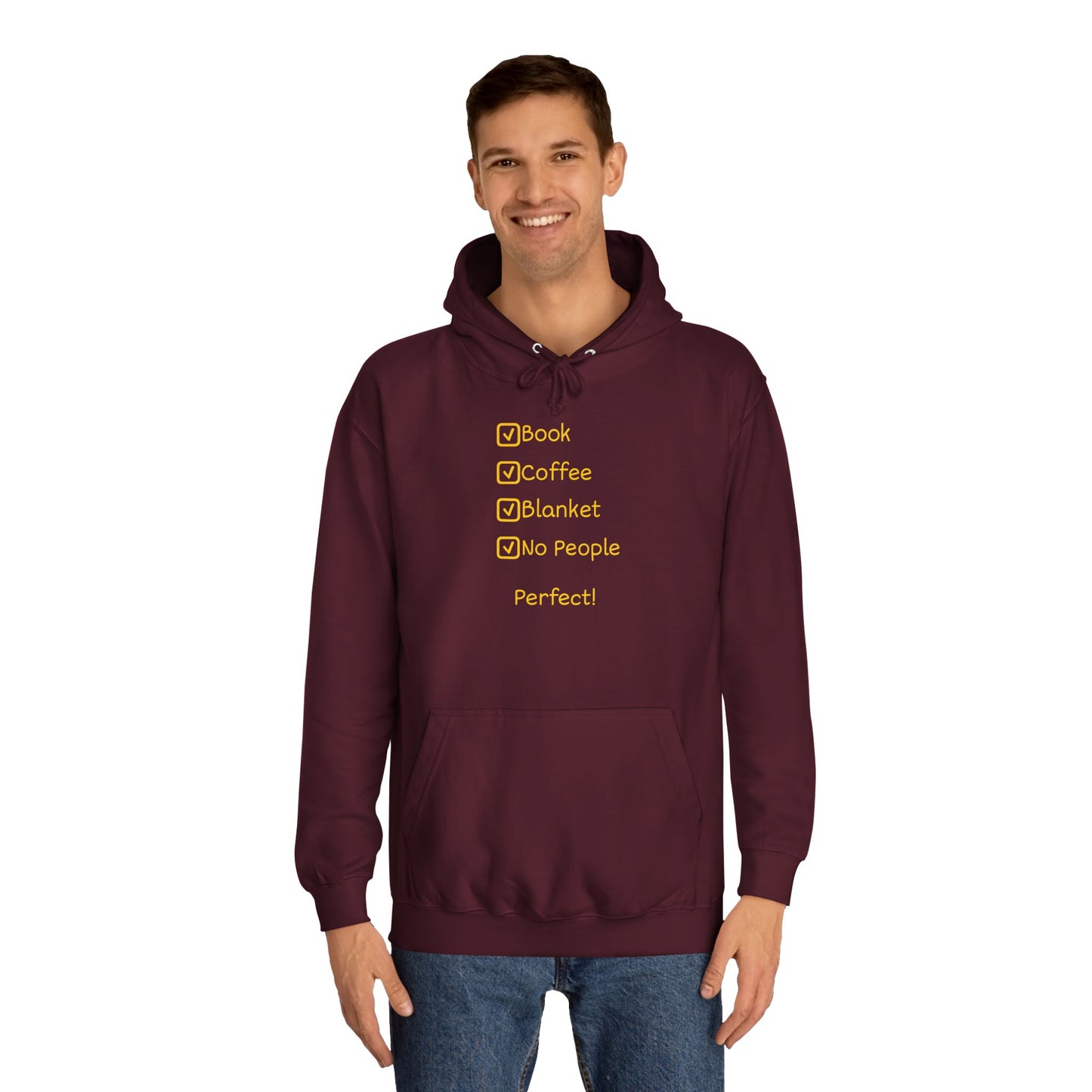 Hoodie — Minimal Heather Grey College Hoodie