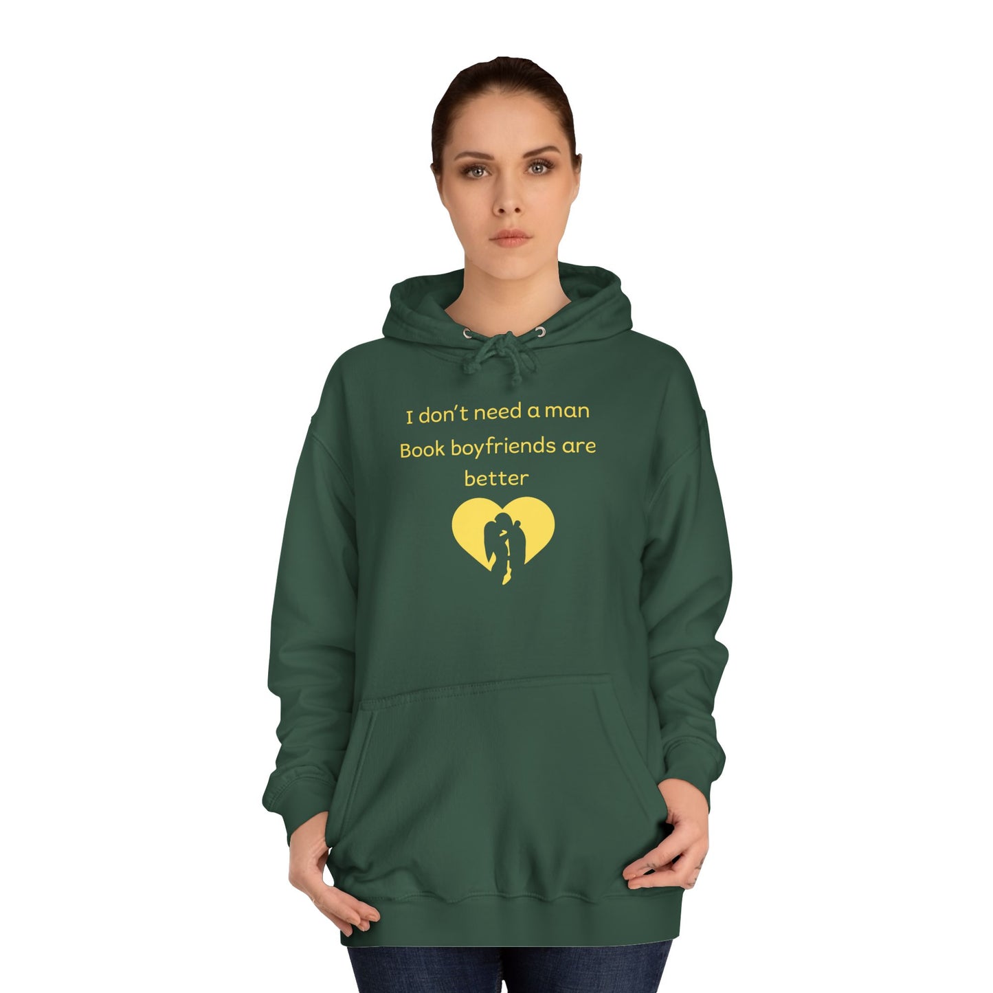 Yellow Broken Heart Hoodie — Minimal Heart Graphic Pullover