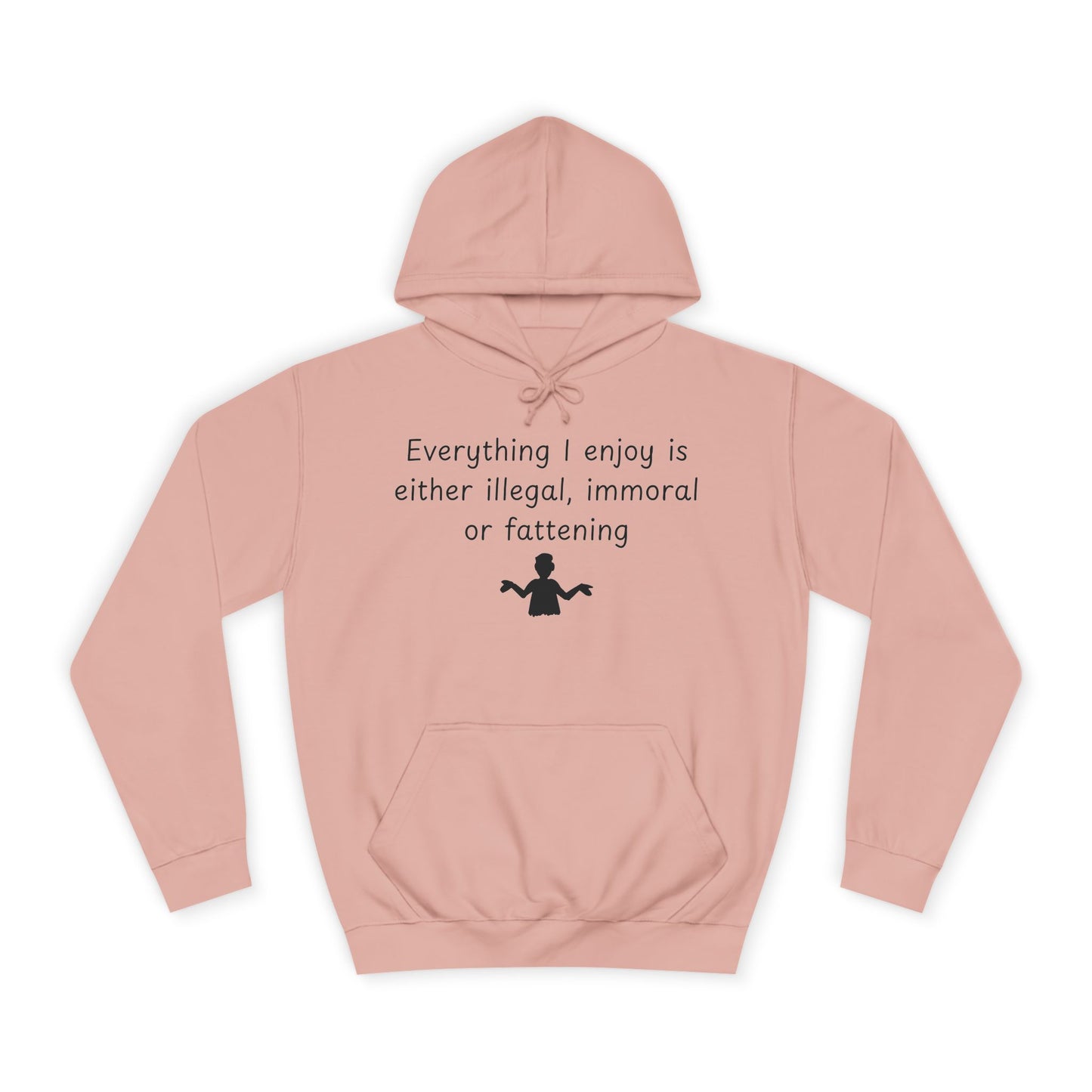 College Hoodie with Shrug Silhouette – Funny ‘I Don’t Know’ Campus Sweatshirt