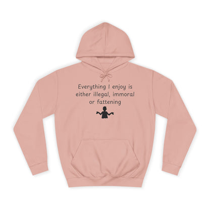 College Hoodie with Shrug Silhouette – Funny ‘I Don’t Know’ Campus Sweatshirt