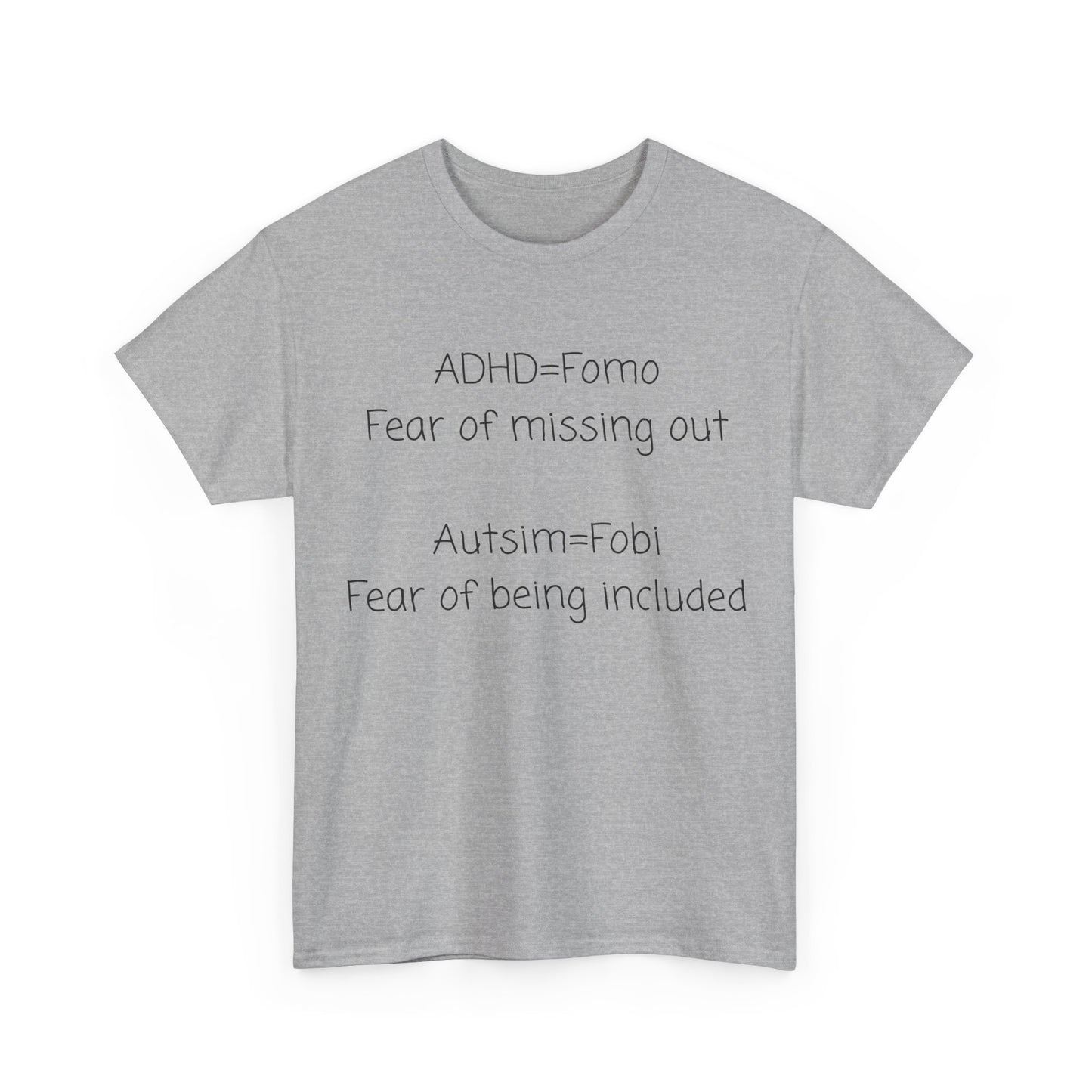 Autism & ADHD Awareness Tee — "ADHD = FOMO / Autism = Fobi" Cotton Shirt