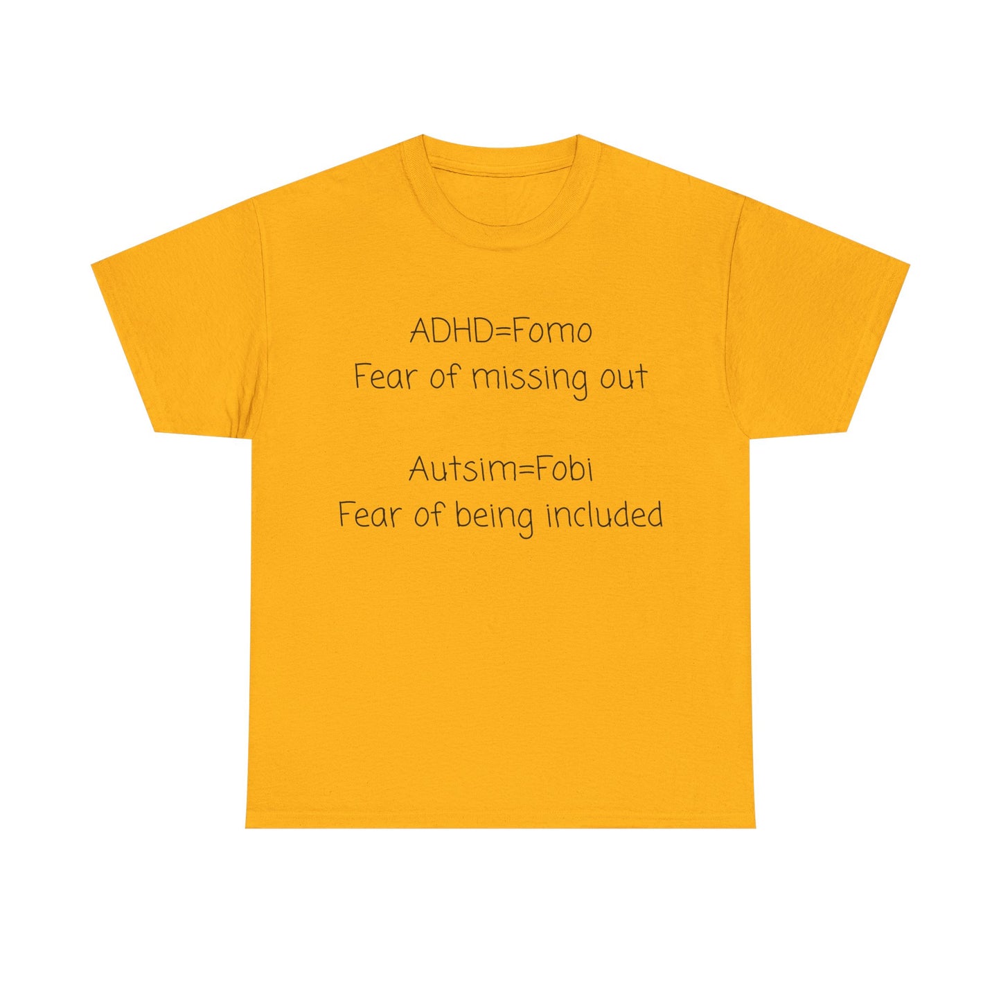 Autism & ADHD Awareness Tee — "ADHD = FOMO / Autism = Fobi" Cotton Shirt