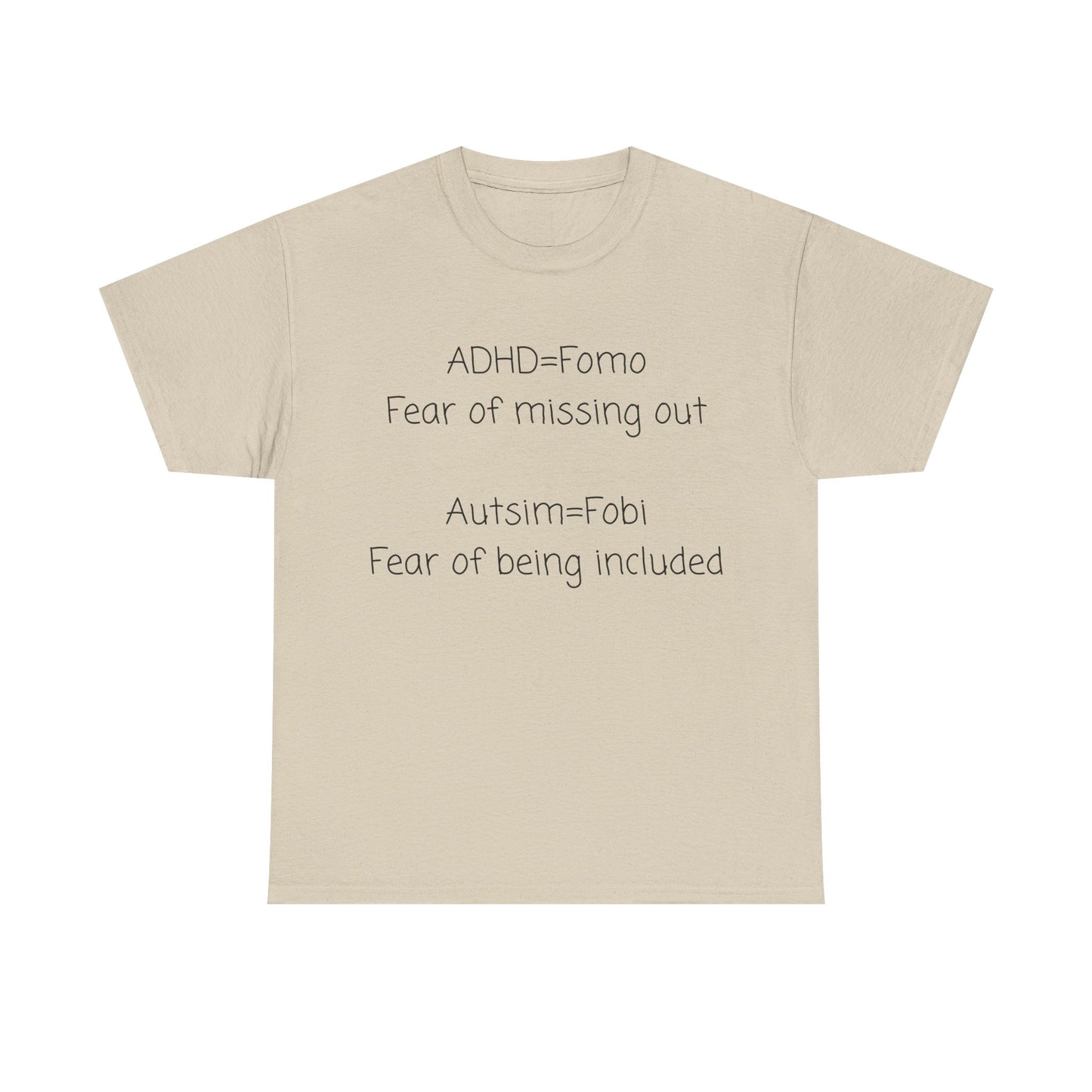 Autism & ADHD Awareness Tee — "ADHD = FOMO / Autism = Fobi" Cotton Shirt