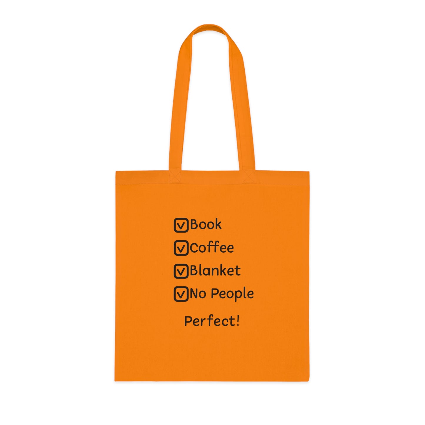 Tote Bag — Book, Coffee, Blanket, No People Checklist Tote (Perfect!)