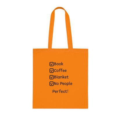 Tote Bag — Book, Coffee, Blanket, No People Checklist Tote (Perfect!)