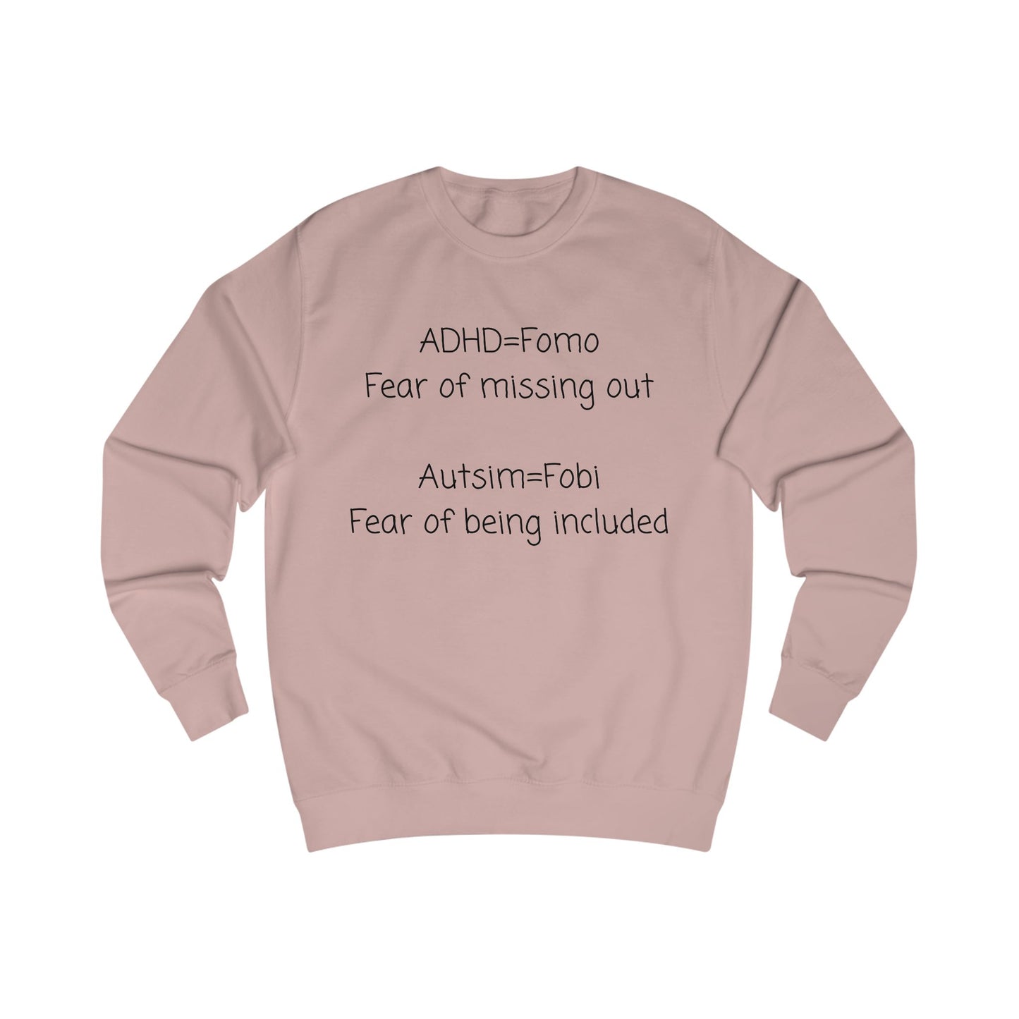 Autism & ADHD Awareness Sweatshirt – “ADHD = Fomo / Autism = Fobi” Comfort Crewneck