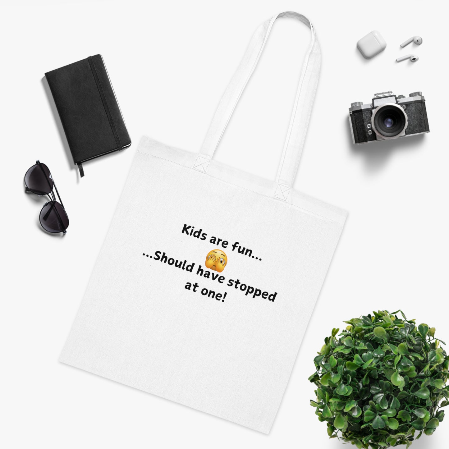 Funny Mom Tote Bag — “Kids are fun… Should have stopped at one!” Cotton Shopper
