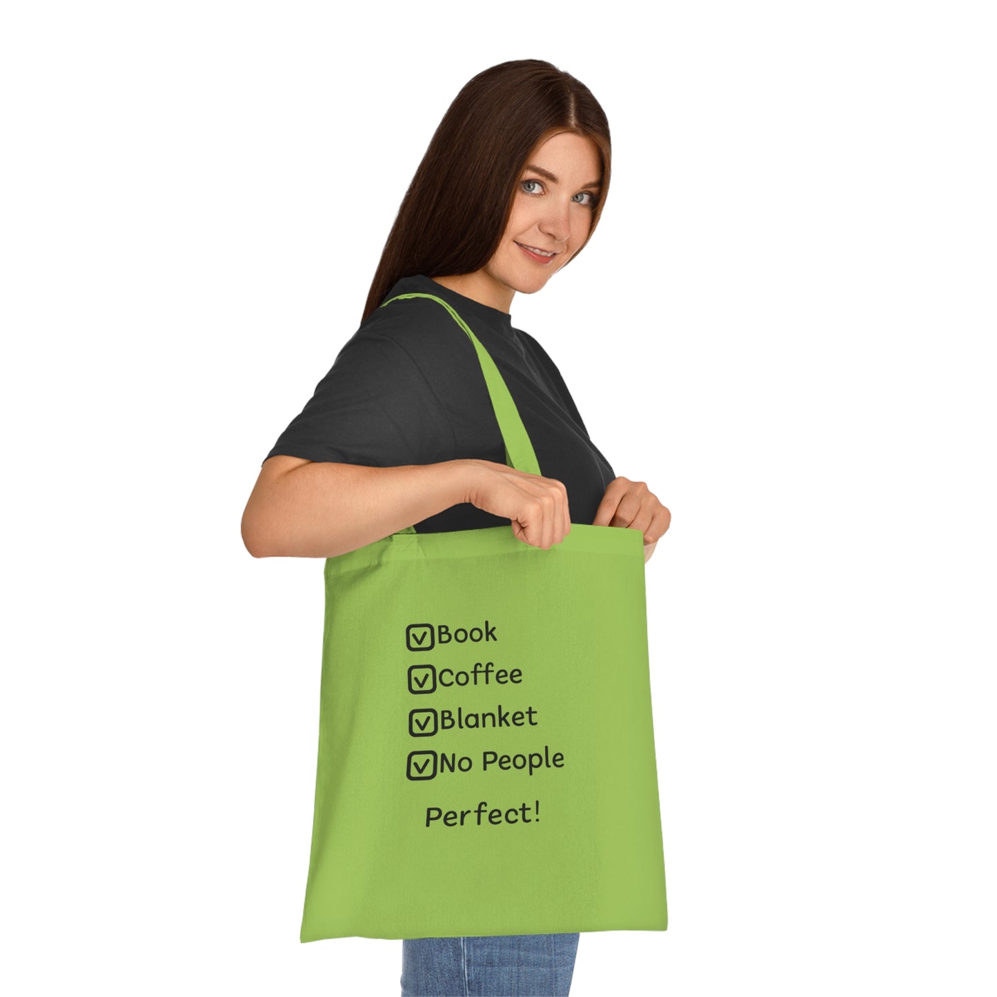Tote Bag — Book, Coffee, Blanket, No People Checklist Tote (Perfect!)