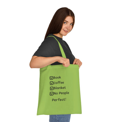 Tote Bag — Book, Coffee, Blanket, No People Checklist Tote (Perfect!)
