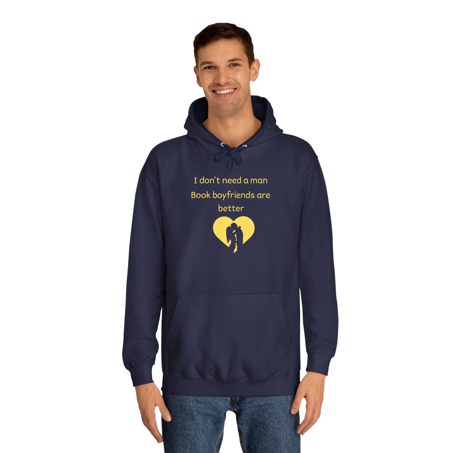Yellow Broken Heart Hoodie — Minimal Heart Graphic Pullover