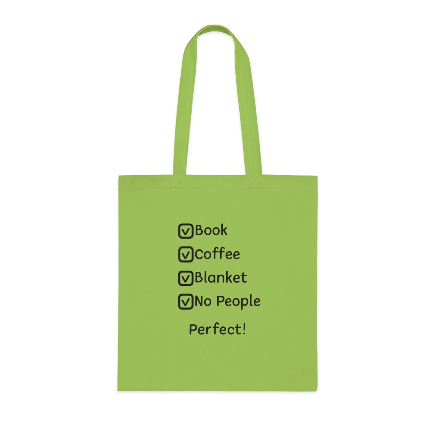 Tote Bag — Book, Coffee, Blanket, No People Checklist Tote (Perfect!)