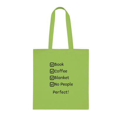 Tote Bag — Book, Coffee, Blanket, No People Checklist Tote (Perfect!)