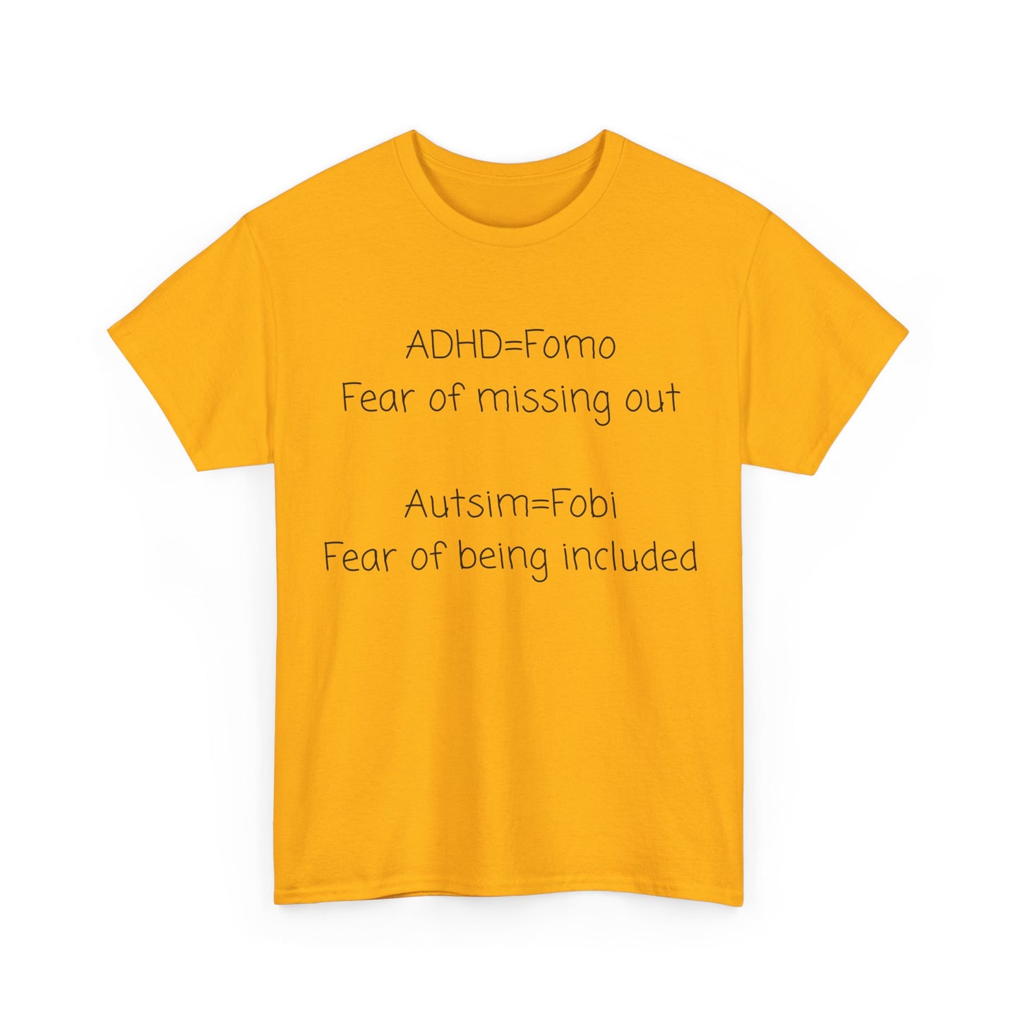 Autism & ADHD Awareness Tee — "ADHD = FOMO / Autism = Fobi" Cotton Shirt
