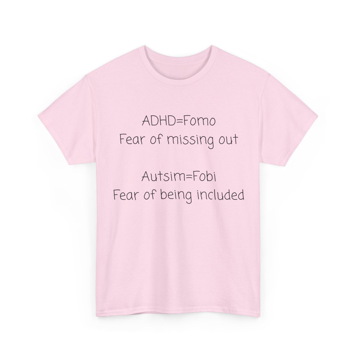 Autism & ADHD Awareness Tee — "ADHD = FOMO / Autism = Fobi" Cotton Shirt