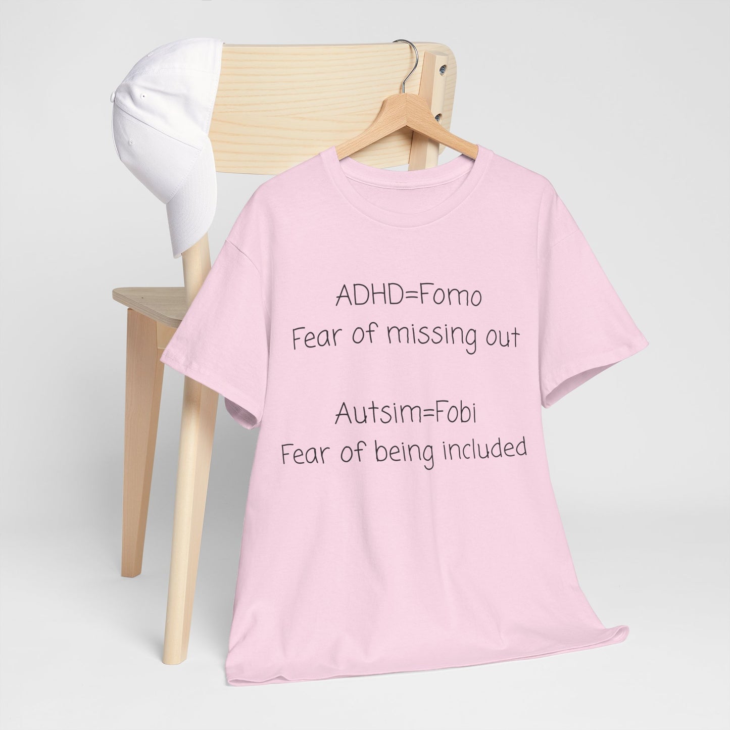 Autism & ADHD Awareness Tee — "ADHD = FOMO / Autism = Fobi" Cotton Shirt