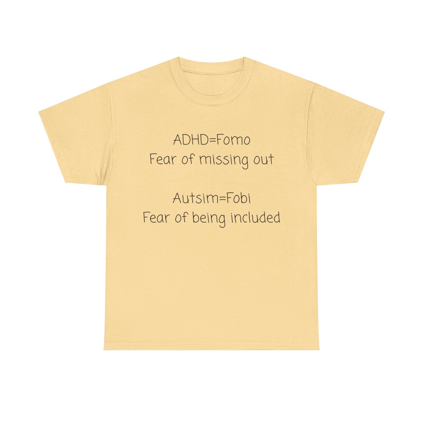 Autism & ADHD Awareness Tee — "ADHD = FOMO / Autism = Fobi" Cotton Shirt