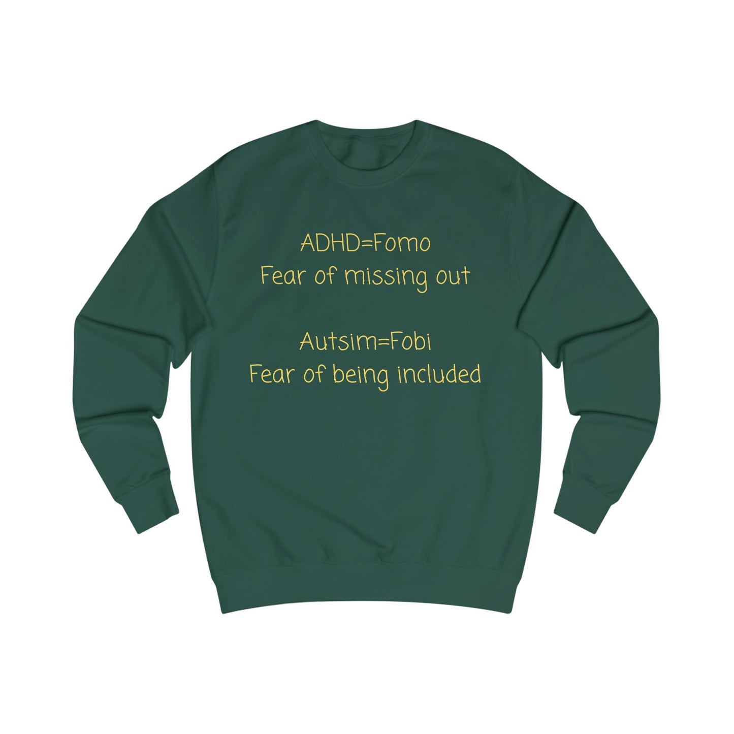 Awareness Sweatshirt — "ADHD = FOMO, Autism = Fobi" Mental Health Advocacy Crewneck