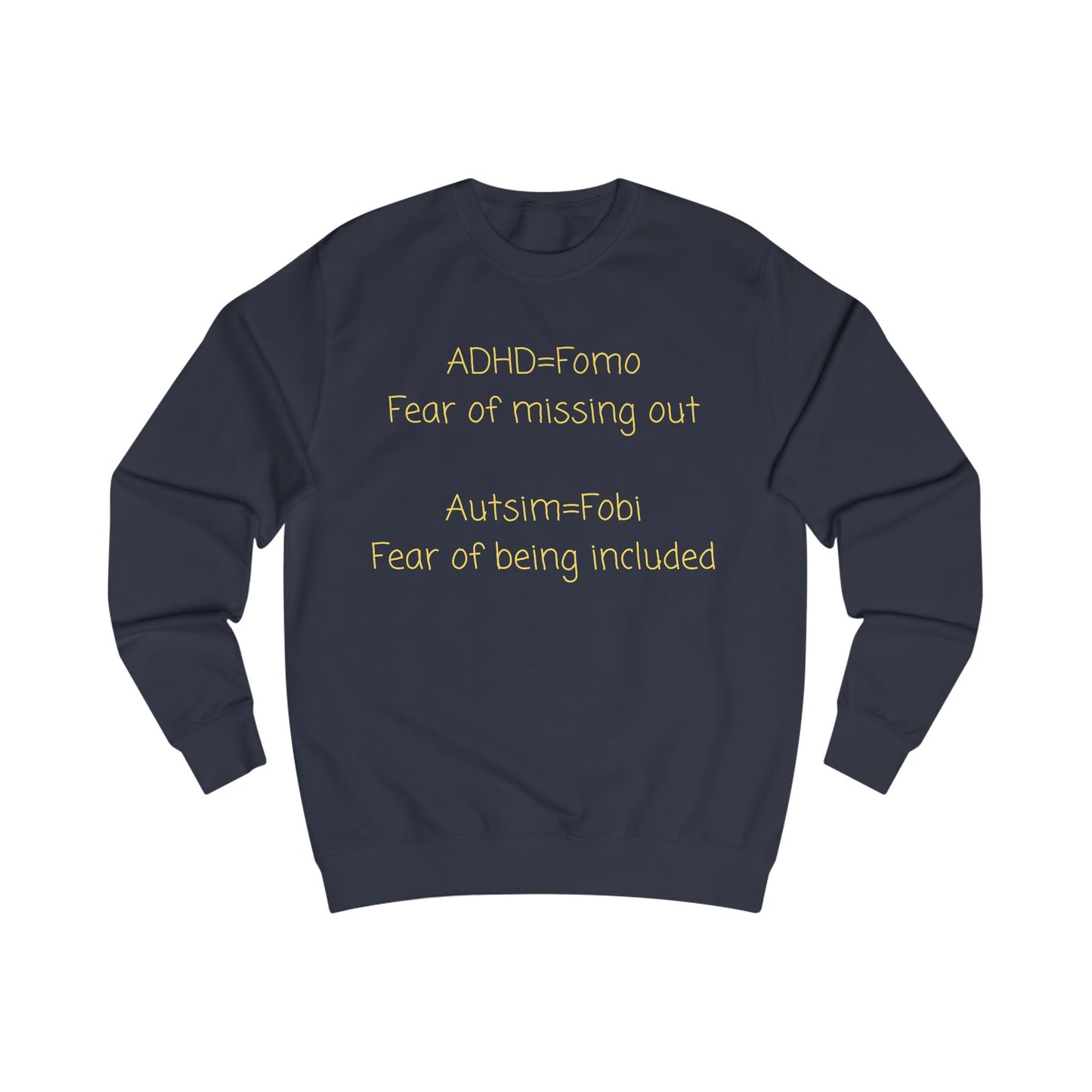 Awareness Sweatshirt — "ADHD = FOMO, Autism = Fobi" Mental Health Advocacy Crewneck