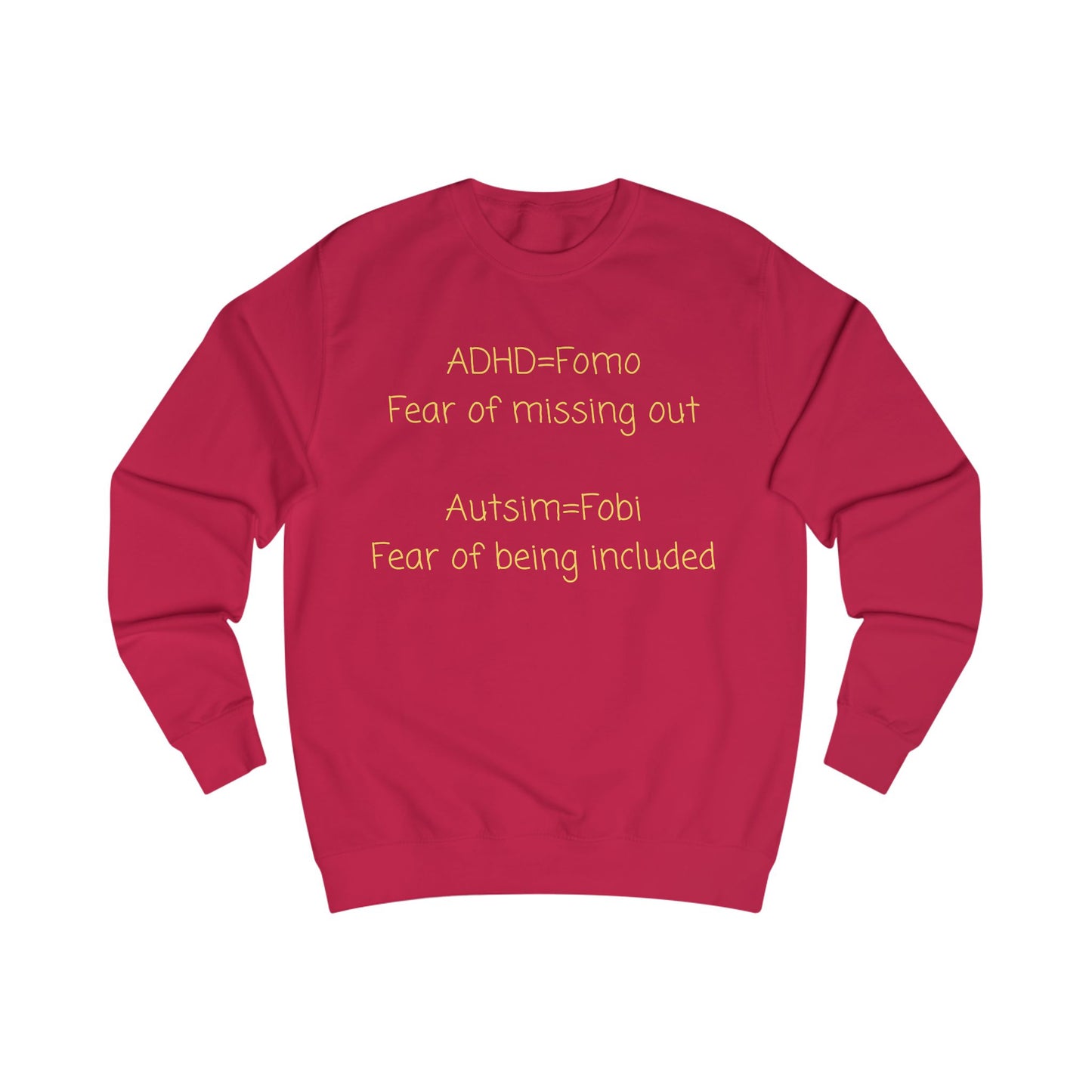 Awareness Sweatshirt — "ADHD = FOMO, Autism = Fobi" Mental Health Advocacy Crewneck