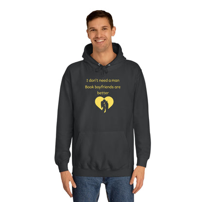 Yellow Broken Heart Hoodie — Minimal Heart Graphic Pullover