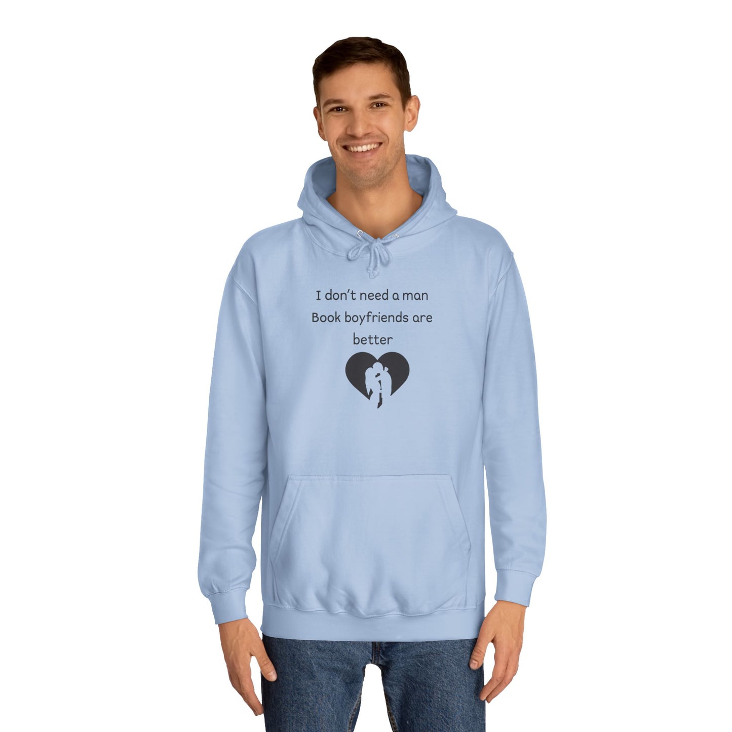 Hoodie — Minimalist Heart Silhouette College Hoodie ("You Belong With Me")