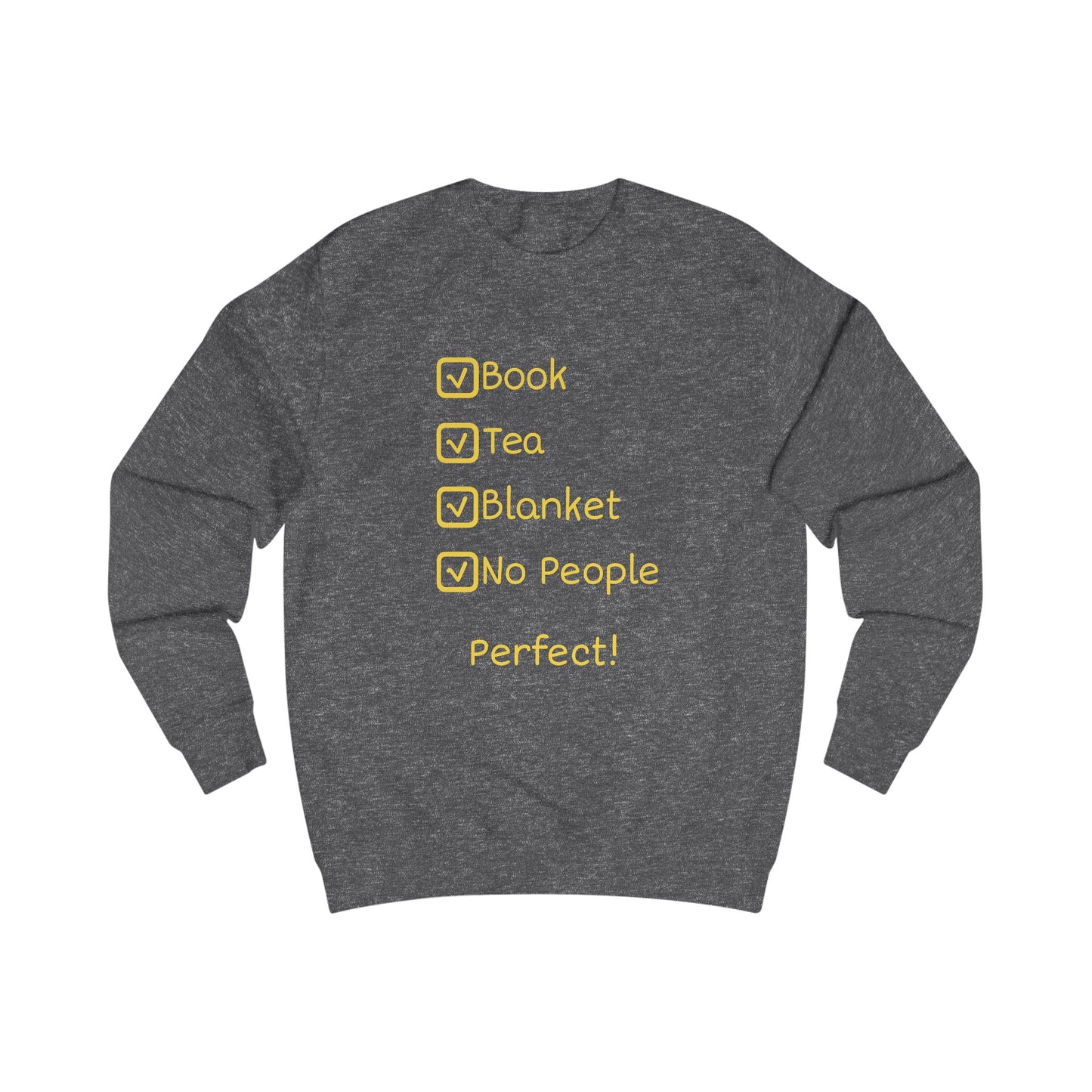Sweatshirt - Book, Tea, Blanket, No People Checklist Cozy Reading Crewneck