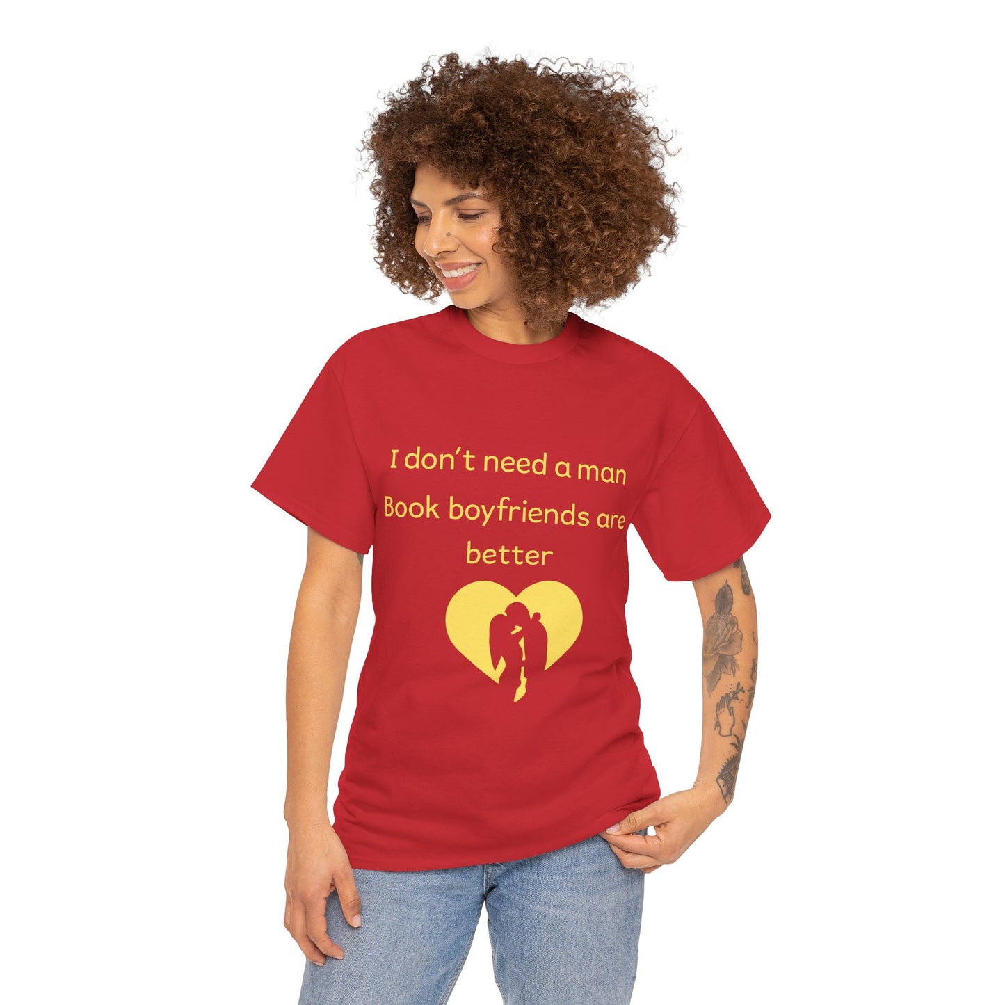 Book Boyfriends Are Better T‑Shirt — I Don’t Need A Man Literary Romance Tee
