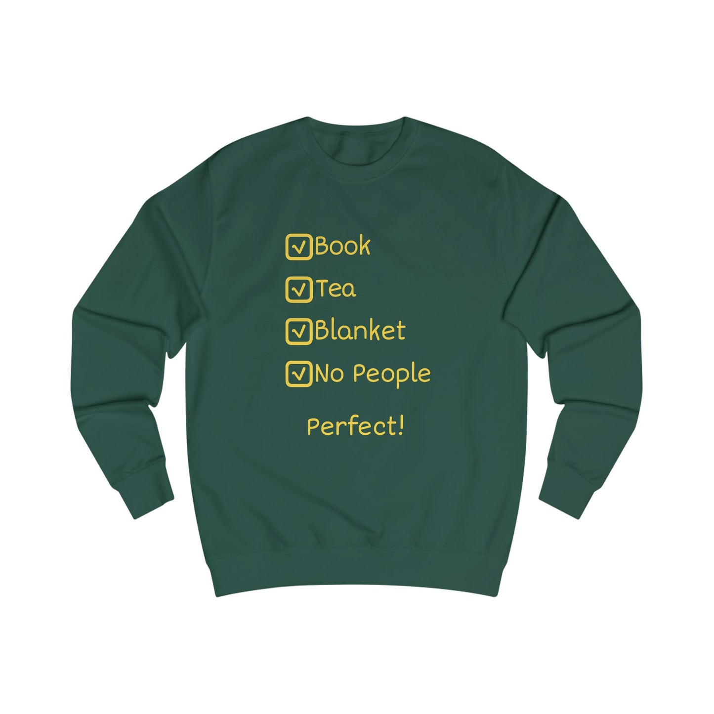 Sweatshirt - Book, Tea, Blanket, No People Checklist Cozy Reading Crewneck