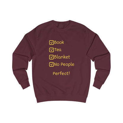 Sweatshirt - Book, Tea, Blanket, No People Checklist Cozy Reading Crewneck