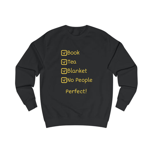 Sweatshirt - Book, Tea, Blanket, No People Checklist Cozy Reading Crewneck