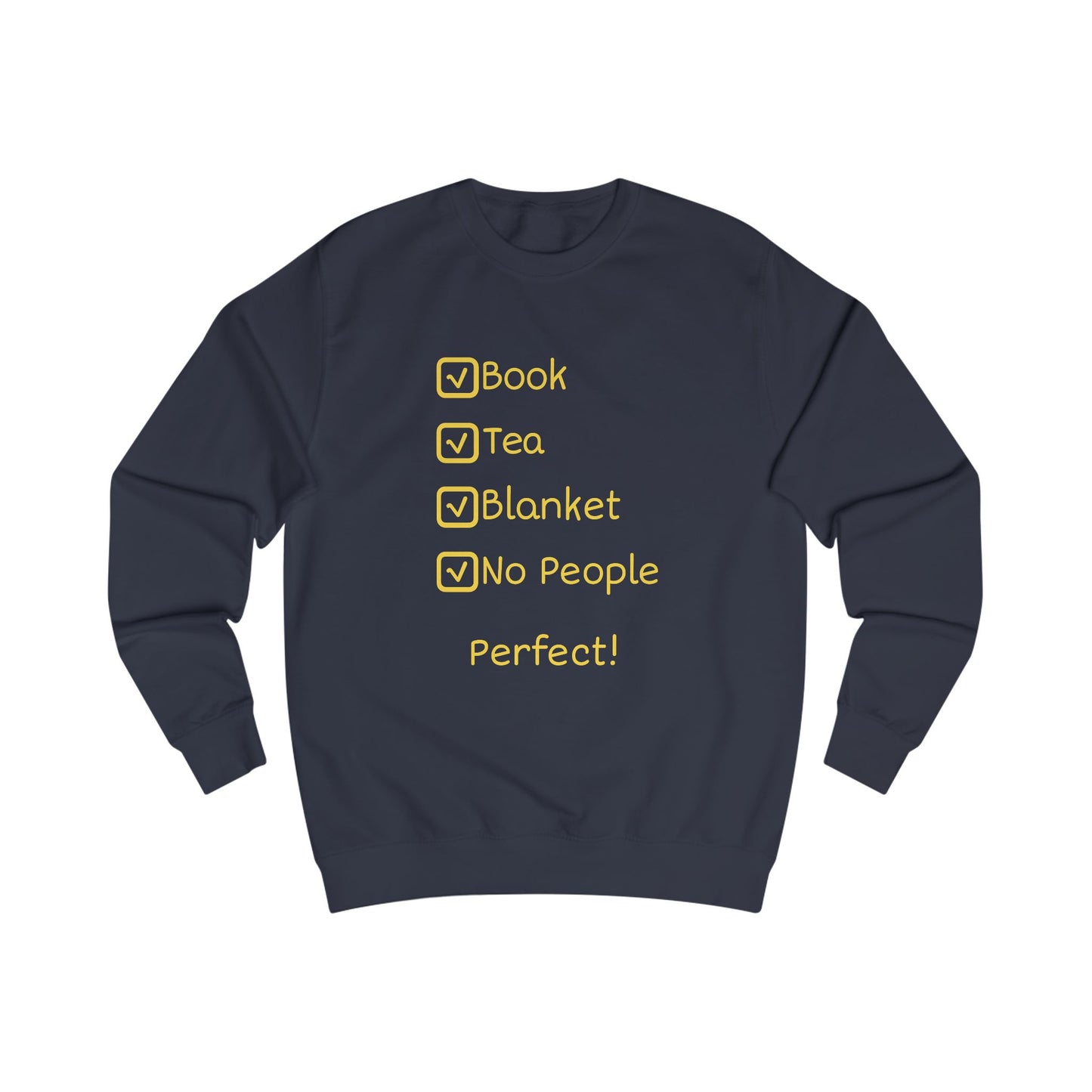 Sweatshirt - Book, Tea, Blanket, No People Checklist Cozy Reading Crewneck