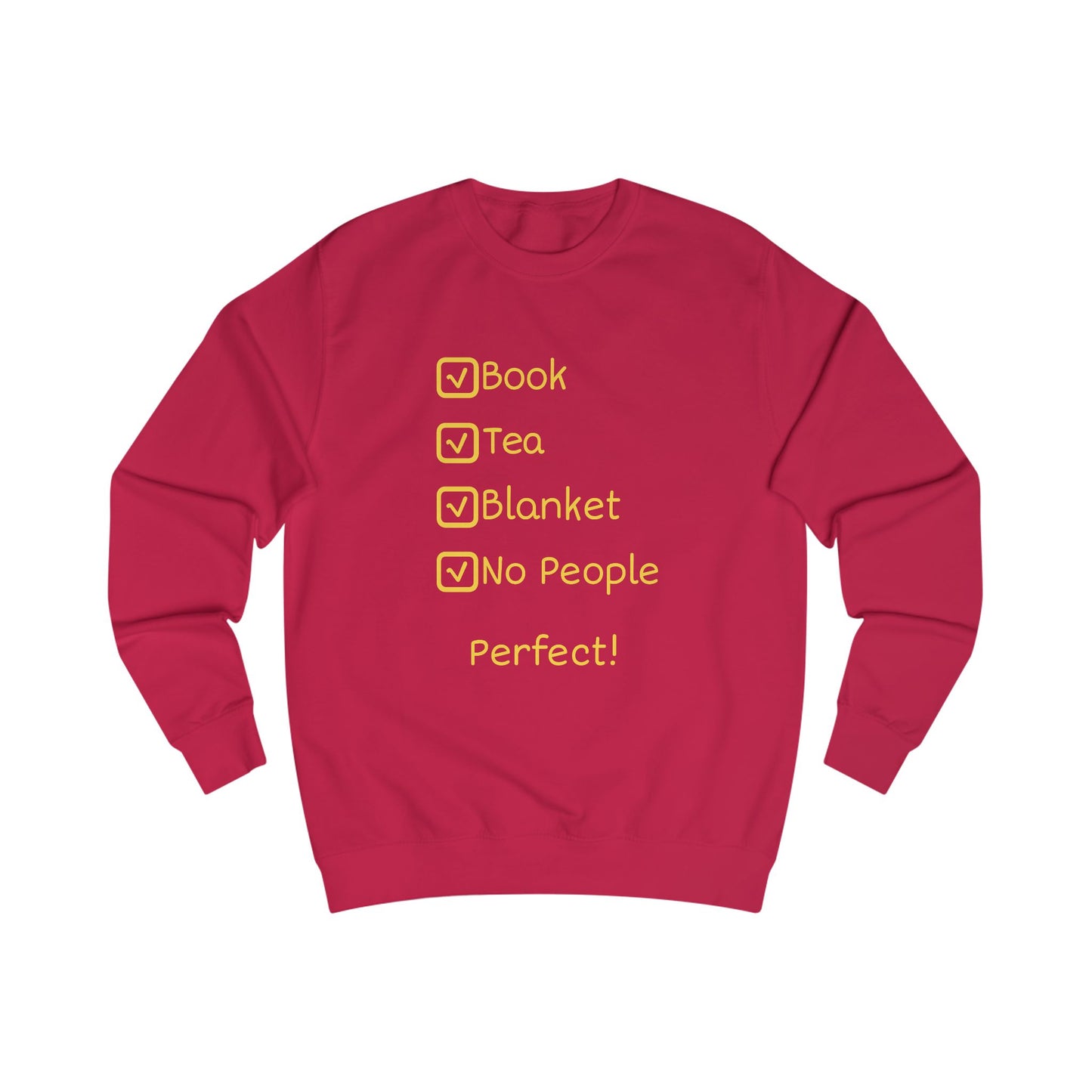 Sweatshirt - Book, Tea, Blanket, No People Checklist Cozy Reading Crewneck
