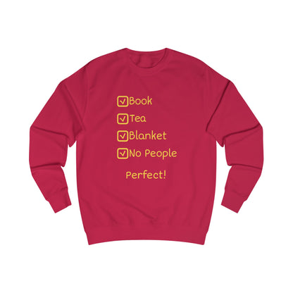 Sweatshirt - Book, Tea, Blanket, No People Checklist Cozy Reading Crewneck