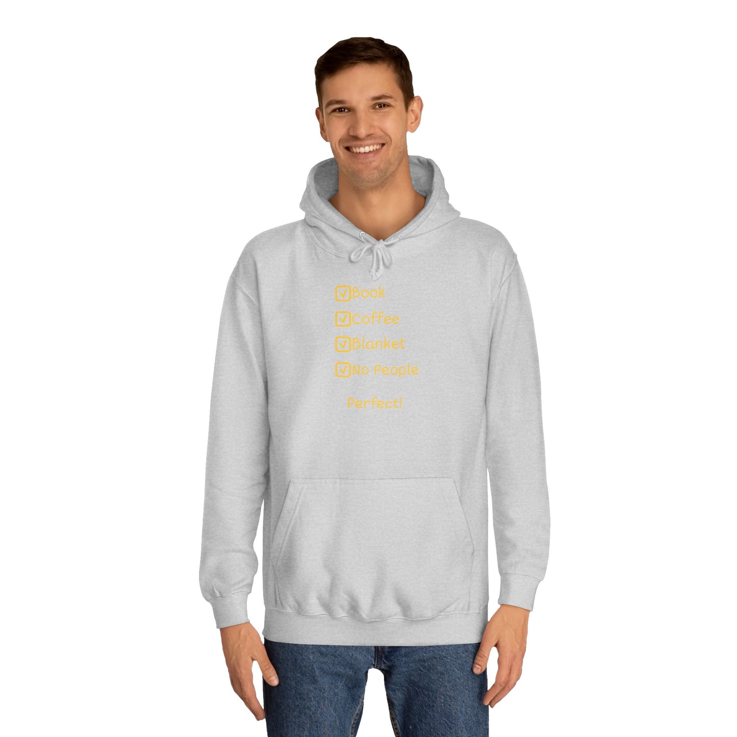 Hoodie — Minimal Heather Grey College Hoodie